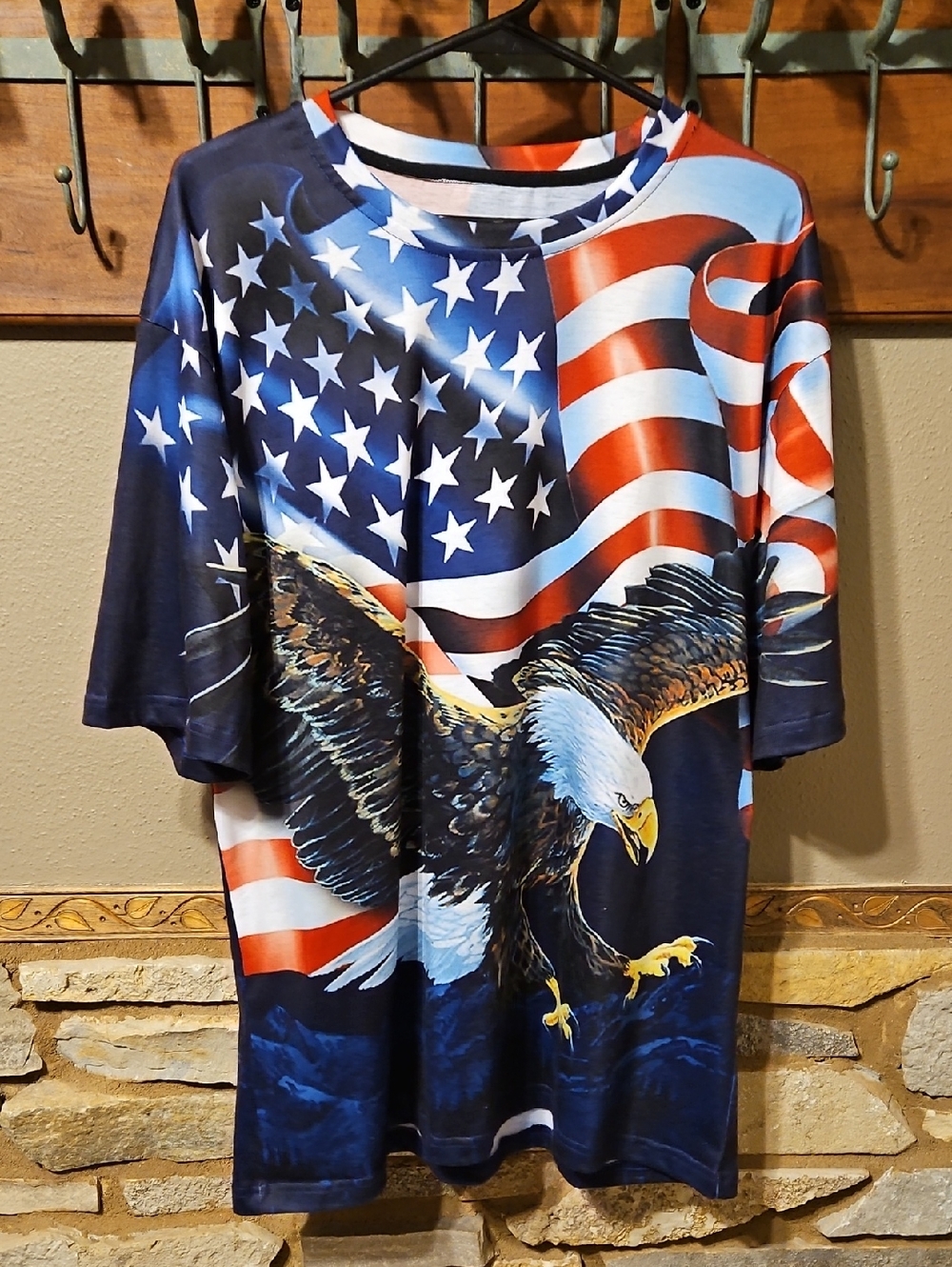 American Flag Eagle Patriotic Shirt Size XL